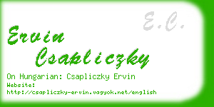 ervin csapliczky business card